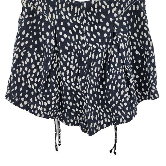 Free People Bennett Shorts 6 Black Polka Dot Wide Baggy Corset Pockets Cotton - Picture 7 of 12